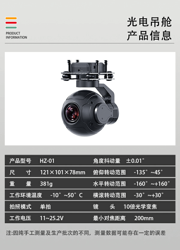 無(wú)人機(jī)光電吊艙HZ-01型(圖2)